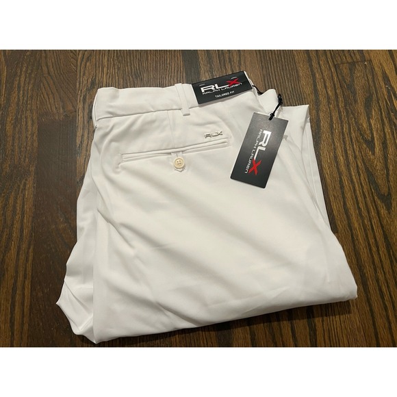 RLX Ralph Lauren Tailored Fit Performance Twill Pants White SZ 38/32 NWT